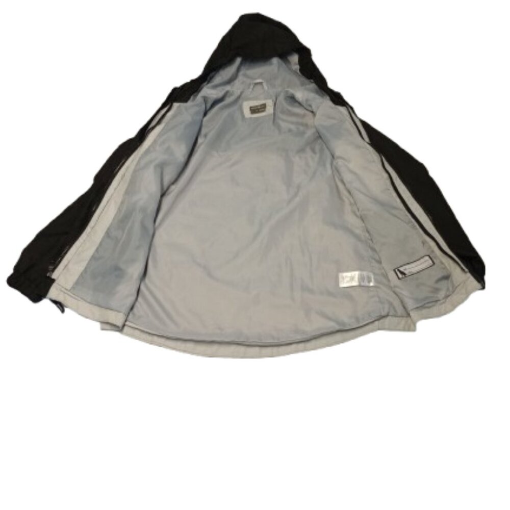 Hooded Windbreaker Jacket Eddie Bauer Kids L (14/16) in Black & Gray Preloved - Picture 3 of 9